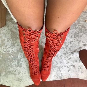 Jeffrey Campbell joe lace up over the knee boots